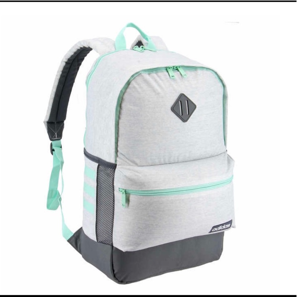 Sold @ Mercari! NWT large Adidas backpack mint/gray